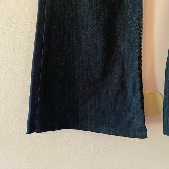 Judy Blue Women's size 11 / 30 Flare Dark Wash High Rise Jeans Frayed Preppy - Picture 5 of 12